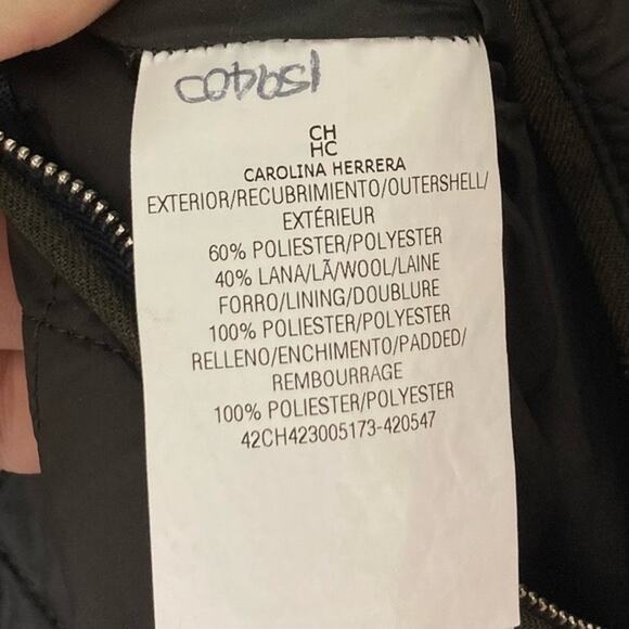 CAROLINA HERRERA Peacoat Men Large Wool Blend Pearl Snap Full Zip - Picture 11 of 14